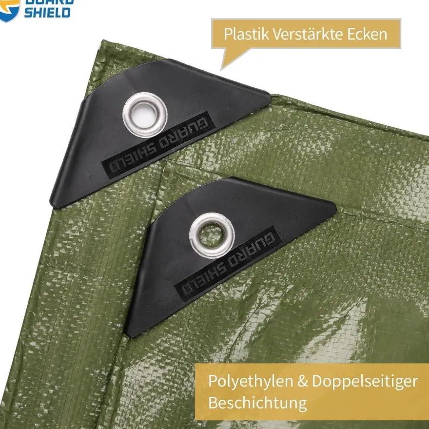 Abdeckplane GUARD SHIELD Wasserdicht 3m x 5m Grün Multifunktionsplane