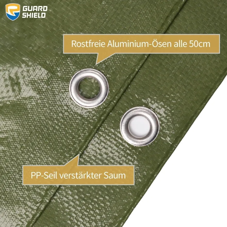 Abdeckplane GUARD SHIELD Wasserdicht 3m x 5m Grün Multifunktionsplane