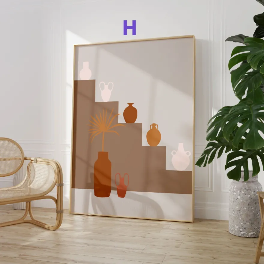 Abstrakte Frauen Poster · Geschenkidee · Boho Frauen Terrakotta Wüstenmotive