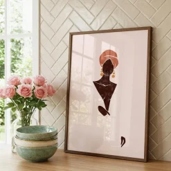 Abstrakte Frauen Poster · Geschenkidee · Boho Frauen Terrakotta Wüstenmotive