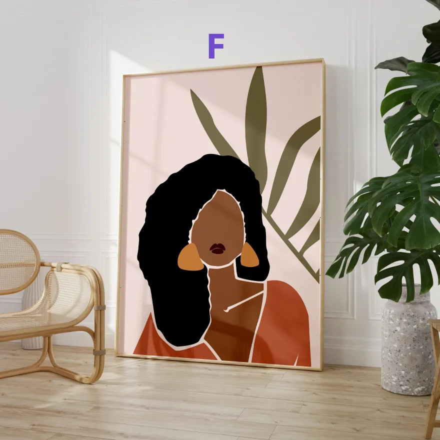 Abstrakte Frauen Poster · Geschenkidee · Boho Frauen Terrakotta Wüstenmotive