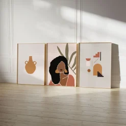 Abstrakte Frauen Poster · Geschenkidee · Boho Frauen Terrakotta Wüstenmotive