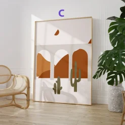 Abstrakte Frauen Poster · Geschenkidee · Boho Frauen Terrakotta Wüstenmotive