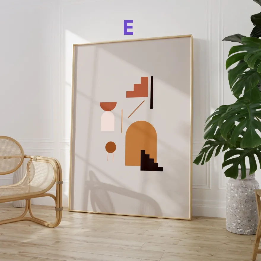 Abstrakte Frauen Poster · Geschenkidee · Boho Frauen Terrakotta Wüstenmotive