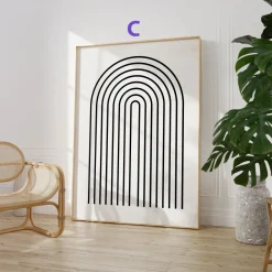 Abstrakte Linien Poster · Geschenkidee · Minimalistische Line Art in Beige un