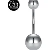 AceFun Bauchnabelpiercing aus massivem Titan, 12mm, Silber - Ideal für frische