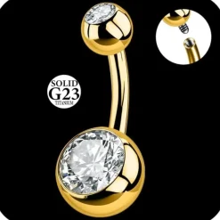 AceFun Bauchnabelpiercing Silber Titan 6mm 8mm 10mm 12mm 14mm 14G