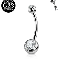 AceFun Bauchnabelpiercing Silber Titan Chirurgenstahl für Frauen 14G, 6-16mm
