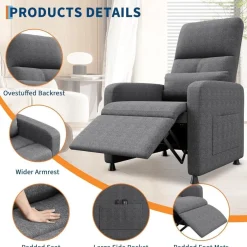 Acekool Elektrischer Relaxsessel mit Massage- und Wärmefunktion, Liegefunktion