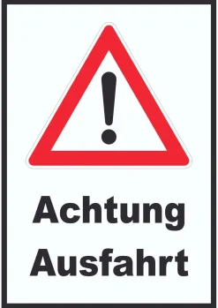 Achtung Ausfahrt Symbol Aufkleber