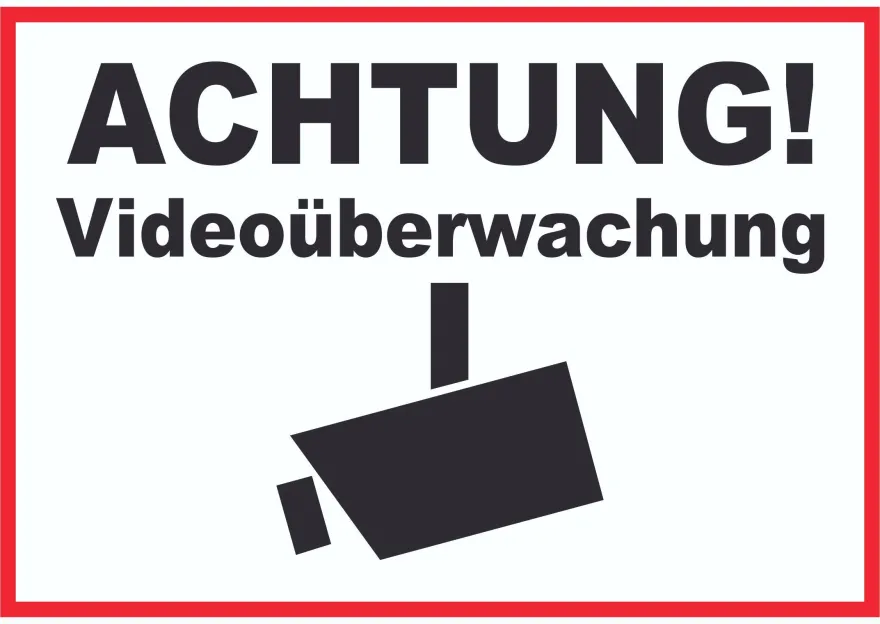 Achtung Videoüberwachung Kameraüberwachung Schild