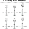 Acryl Lippen Tragus Helix Ohrstecker 16G Stud Piercing Set 7 Stück MODRSA