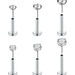 Acryl Lippen Tragus Helix Ohrstecker 16G Stud Piercing Set 7 Stück MODRSA