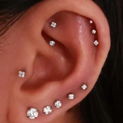 Acryl Lippen Tragus Helix Ohrstecker 16G Stud Piercing Set 7 Stück MODRSA
