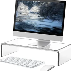 Acryl Monitorständer Bildschirmerhöhung für Laptop PC 34x19x10cm