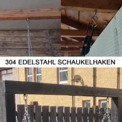 Adicase Schaukelhaken 304 Edelstahl Deckenhaken Halterung Holzbalken Hängematten
