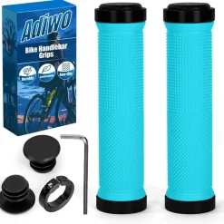 Adiwo Fahrradgriffe Ergonomisch Typ D - Blau, Rutschfest, Universal 22,2mm