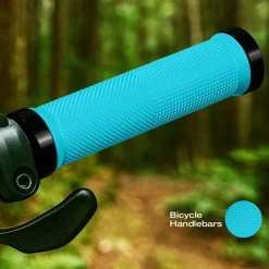 Adiwo Fahrradgriffe Ergonomisch Typ D - Blau, Rutschfest, Universal 22,2mm