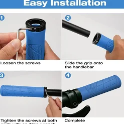 Adiwo Fahrradgriffe Ergonomisch Lenkergriffe Blau, Rutschfest, Universell für