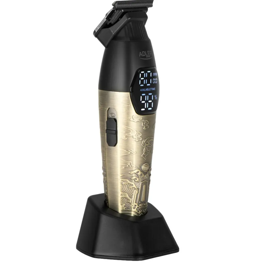 Adler AD 2968 Barttrimmer füt Herrem mit 2 Geschwindigkeitsstufen, LED-Display