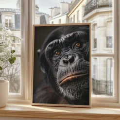 Affen Poster · Geschenkidee · Schimpanse und Affe mit Brille · Dekoprint ohne