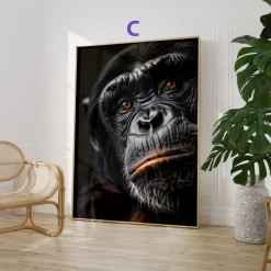 Affen Poster · Geschenkidee · Schimpanse und Affe mit Brille · Dekoprint ohne