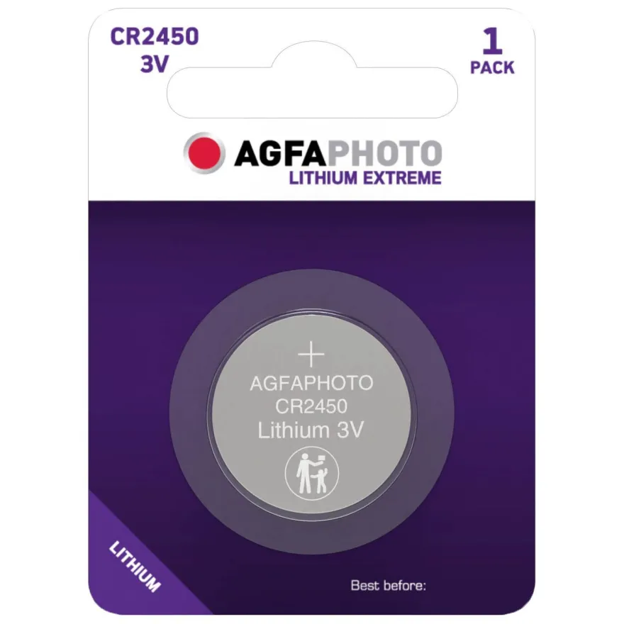Agfaphoto Batterie Lithium Knopfzelle CR2450 3V Extreme CR 2450