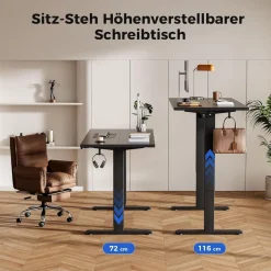 Agilestic Höhenverstellbarer Schreibtisch 110 x 60 cm, Elektrisch mit