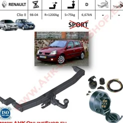 AHK ES7 Renault Clio II 1998-2005 Schrägheck Anhängevorrichtung Anhängerkupplung