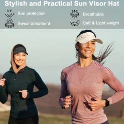 AHLPO Unisex Sonnenkappe Visor Cap - Einstellbar, Atmungsaktiv