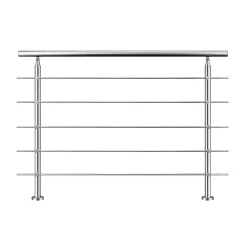 AICA Handlauf 180cm Geländer 5 Querstäbe Treppengeländer Balkongeländer Edelstahl