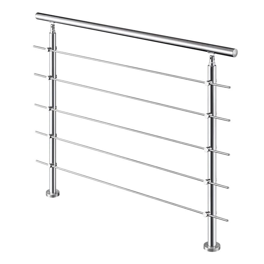 AICA Handlauf 180cm Geländer 5 Querstäbe Treppengeländer Balkongeländer Edelstahl
