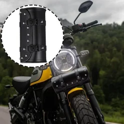Aieraczy Universelle Motorrad Satteltasche in Lederoptik, Wasserdicht, Schwarz