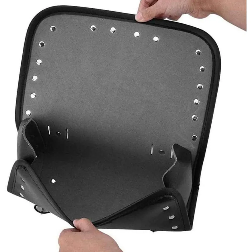 Aieraczy Universelle Motorrad Satteltasche in Lederoptik, Wasserdicht, Schwarz