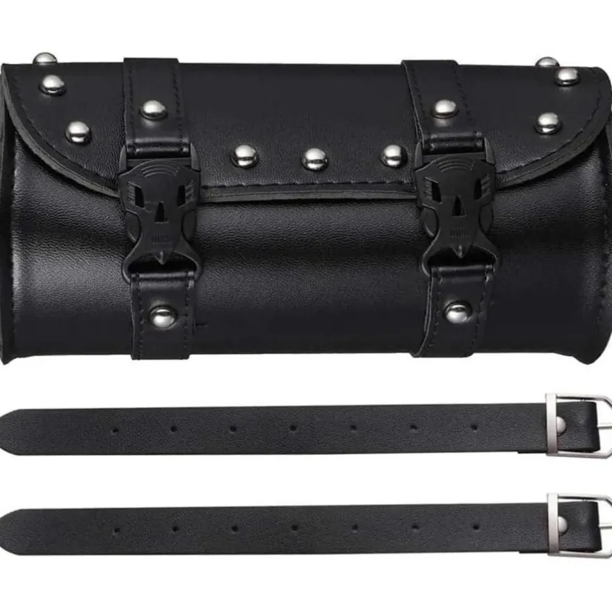 Aieraczy Universelle Motorrad Satteltasche in Lederoptik, Wasserdicht, Schwarz