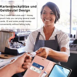 Ailicici Handyhülle für Samsung Galaxy S22 5G, Klappbar in Lederoptik