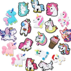 Ainiv 20er Set Einhorn Schuh Charms für Kinder, Cartoon PVC Shoe Charms für