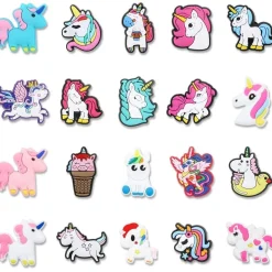 Ainiv 20er Set Einhorn Schuh Charms für Kinder, Cartoon PVC Shoe Charms für