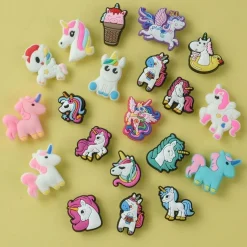 Ainiv 20er Set Einhorn Schuh Charms für Kinder, Cartoon PVC Shoe Charms für