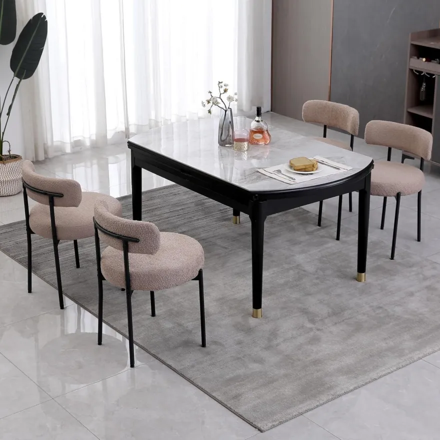 AISALL Esszimmerstühle 2er Set, moderne Retro Polsterstühle mit Rückenlehne