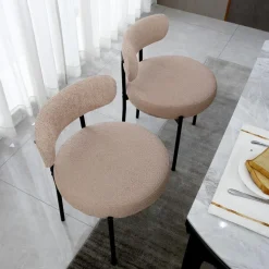 AISALL Esszimmerstühle 2er Set, moderne Retro Polsterstühle mit Rückenlehne