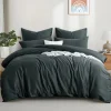 Aisbo Bettwäsche 200x220 cm Baumwolle Grau 3-teiliges Set mit 2 Kissenbezügen