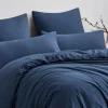 Aisbo Bettwäsche 200x220 cm 3-teilig, marineblau Mikrofaser, mit
