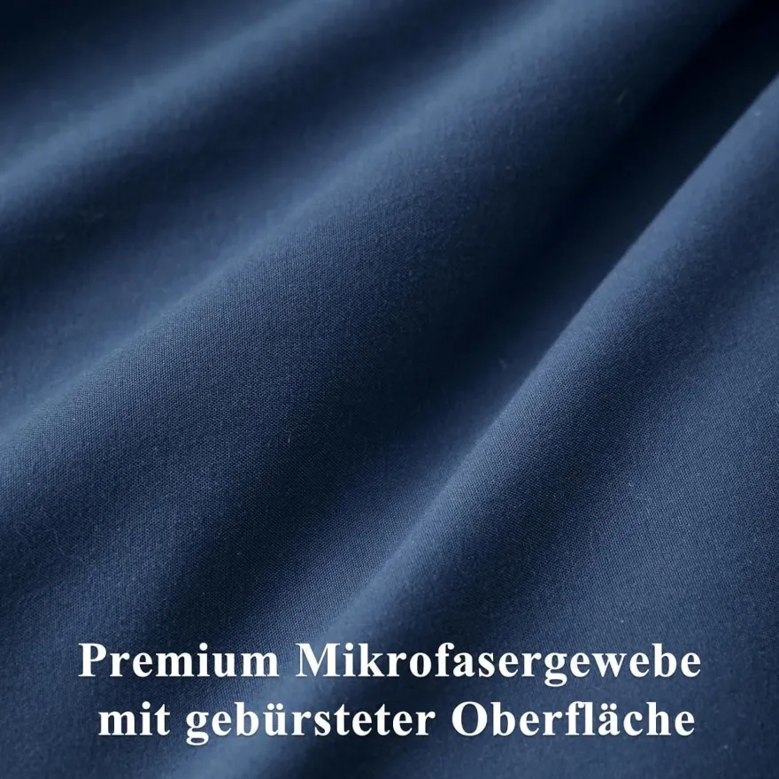 Aisbo Bettwäsche 200x220 cm 3-teilig, marineblau Mikrofaser, mit