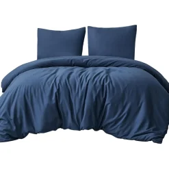 Aisbo Bettwäsche 200x220 cm 3-teilig, marineblau Mikrofaser, mit