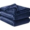 Aisbo Kuscheldecke Blau 220x240 cm XXL - Flauschige, warme Fleecedecke für Sofa