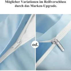 Aisbo Mikrofaser Bettwäsche 220x240 cm 3-teilig Hellblau mit Reißverschluss