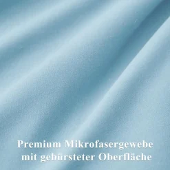 Aisbo Mikrofaser Bettwäsche 220x240 cm 3-teilig Hellblau mit Reißverschluss