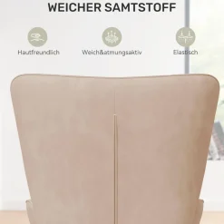 Aivermeil Loungesessel modern Relaxsessel aus Samt mit Metallfüßen, bis 150 KG