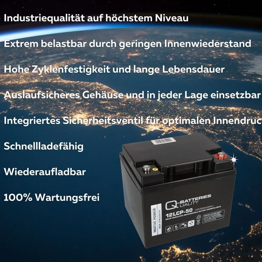 Akku kompatibel E-Mobil Freerider 2x 12V 50Ah